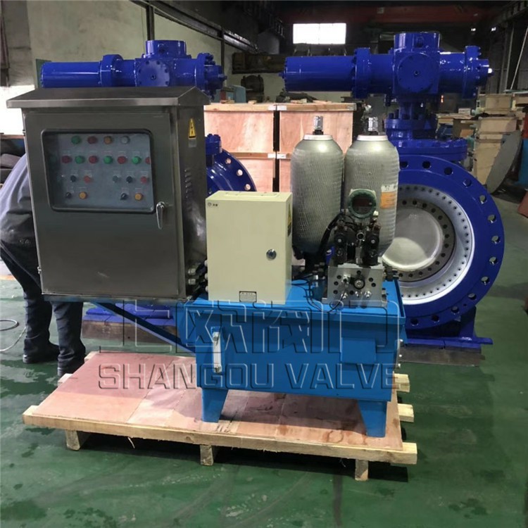 上欧阀门 全通径偏心半球阀 PQ740F/H液控止回偏心半球阀价格自来水厂泵房