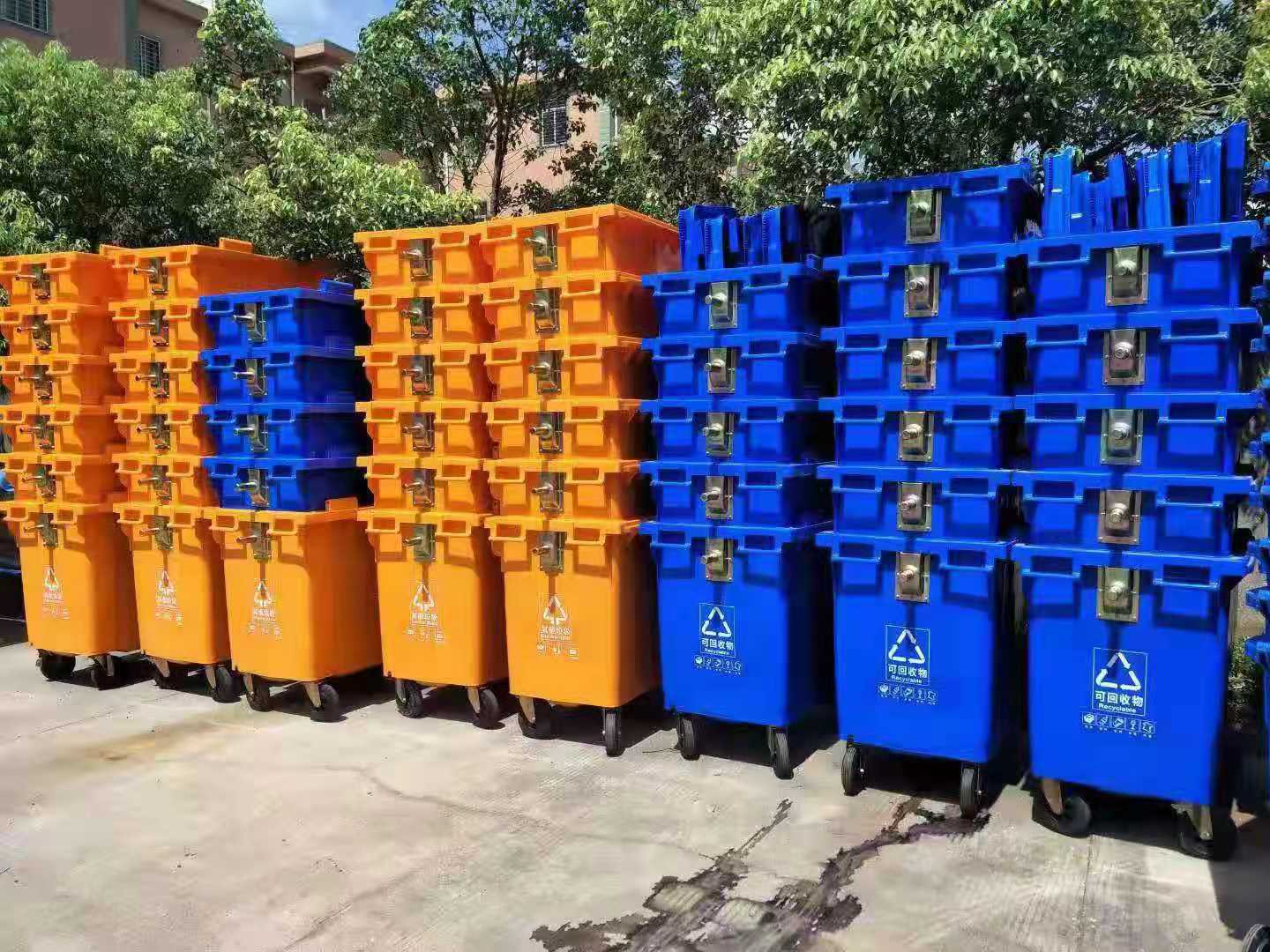 湖北省 660L垃圾桶环卫垃圾车 塑料660升环卫垃圾桶