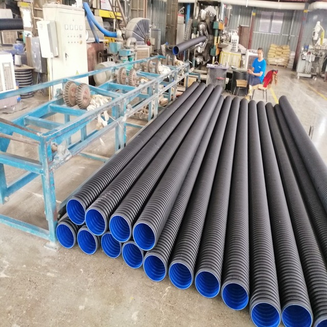 hdpe双壁波纹管300污水管聚乙烯高密度市政排水管下水管200 500克拉管