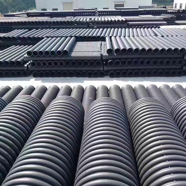 广东厂家HDPE波纹管农村改造排水管排污管pe双壁波纹管市政排水管钢带增强螺旋波纹管