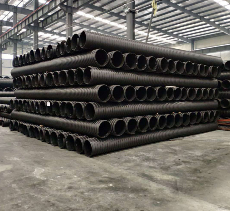 hdpe双壁波纹管dn300污水管排水管道中空壁缠绕管大口径排污管钢带增强螺旋管