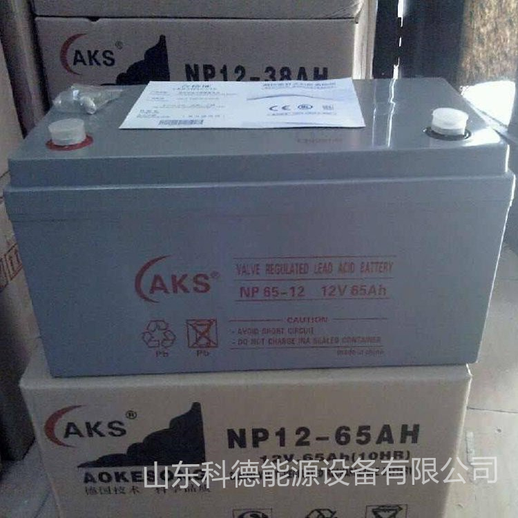 奥克松AKS蓄电池12V65AH免维护12V65AH 直流屏UPS电源太阳能照明