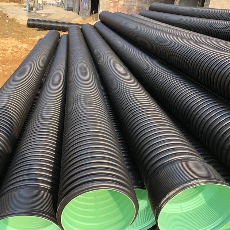 HDPE双壁波纹管SN4 SN8高强度排水排污管道管材DN500波纹管