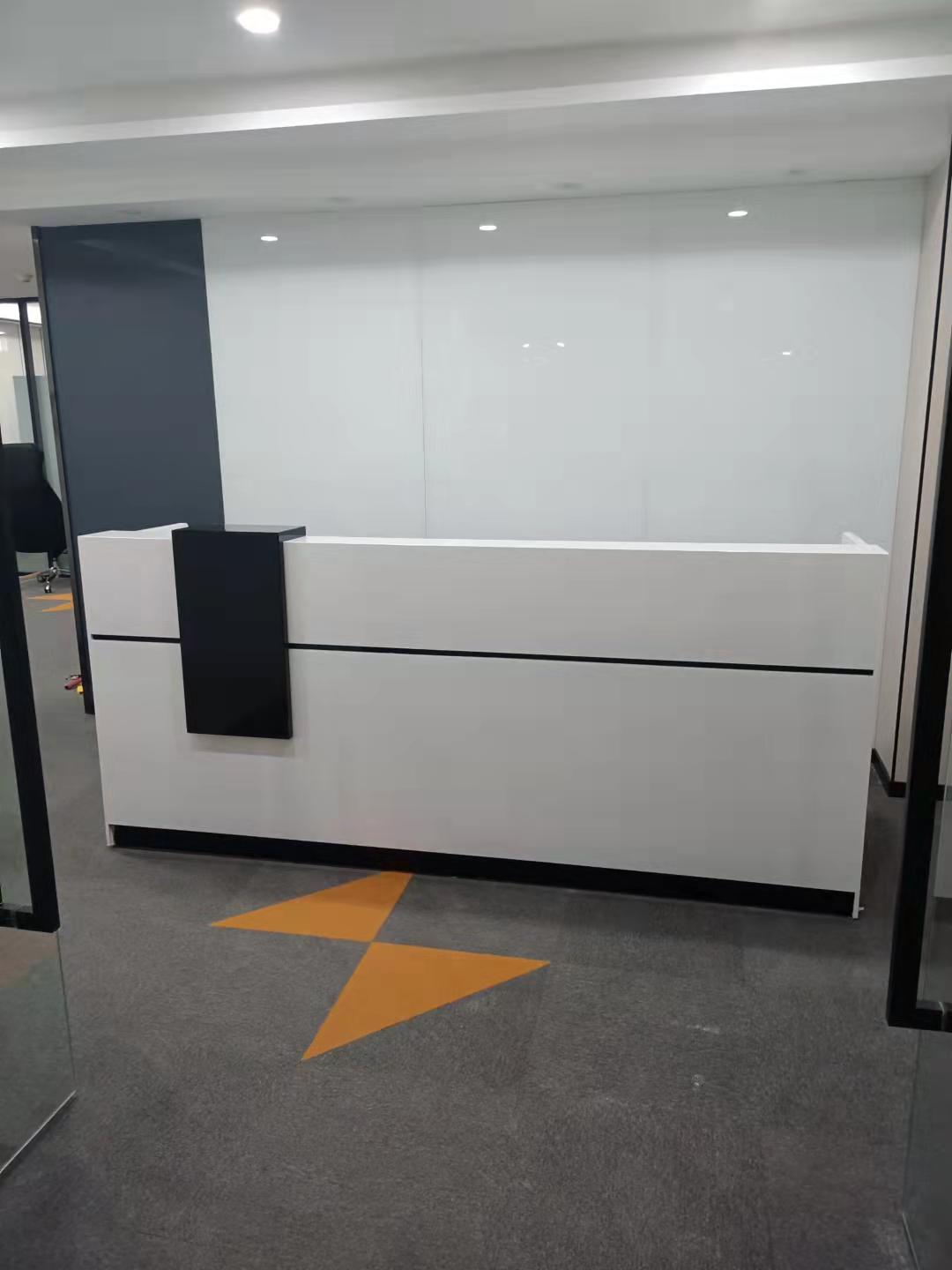 西安 办公前台接待台咨询台收银台简约现代办公室迎宾台前台桌办公家具公司吧台