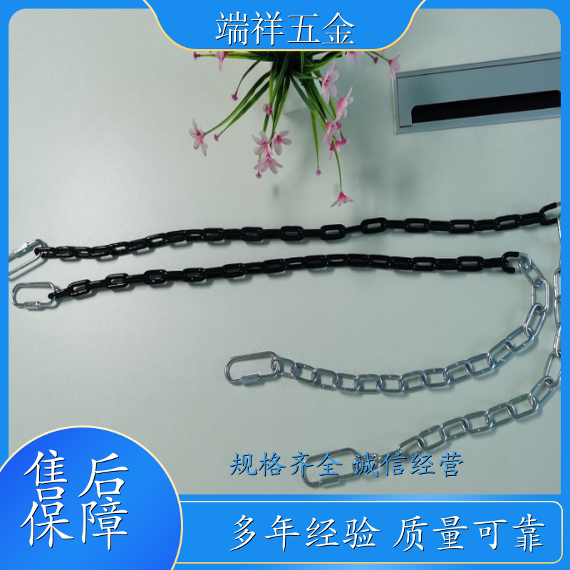 秋千浸塑链条 烟台 浸塑环保深绿色 镀塑铁链 包塑链