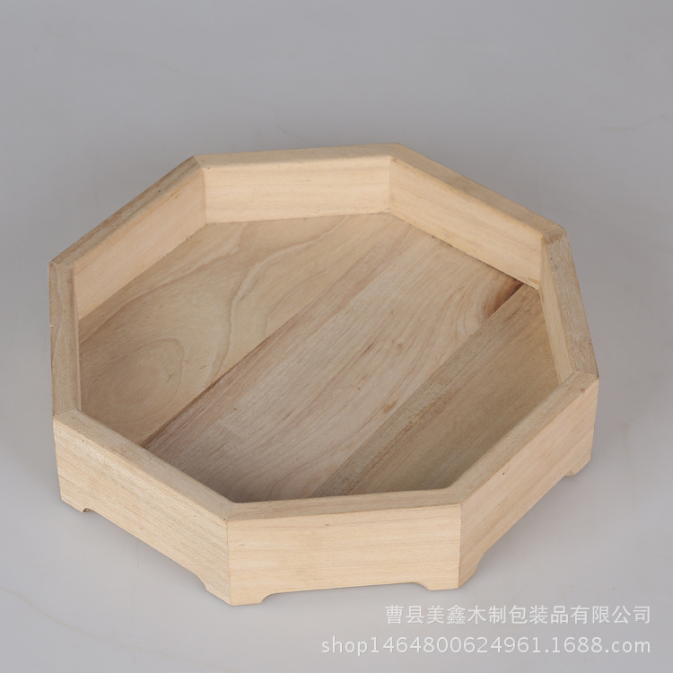批发佛道用品八边形木质香炉底座 工艺品摆件木制雕刻木头底座