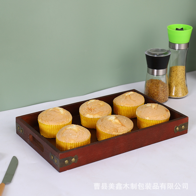 竹木托盘茶盘 家用竹制长方形茶水杯托盘 中式木质餐盘面包盘