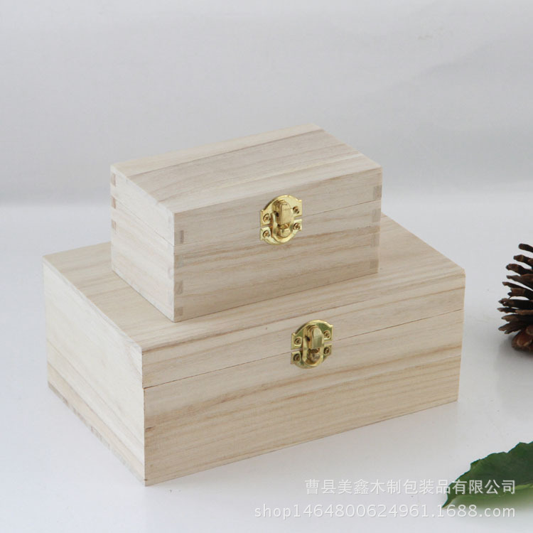 桐木原色桌面手串收纳木盒 创意翻盖多规格纪念币盒 木盒包装盒
