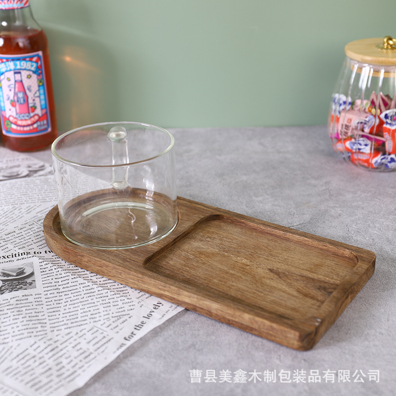 日式木质托盘ins风下午茶简约餐具燕窝碗甜品碗一人食早餐碗托盘