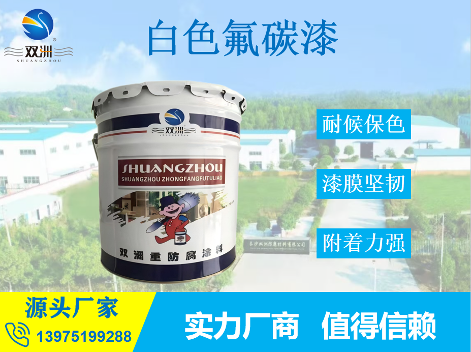 白色氟碳漆钢结构桥梁耐候不变色漆膜坚硬自洁抗污耐户外持久防腐