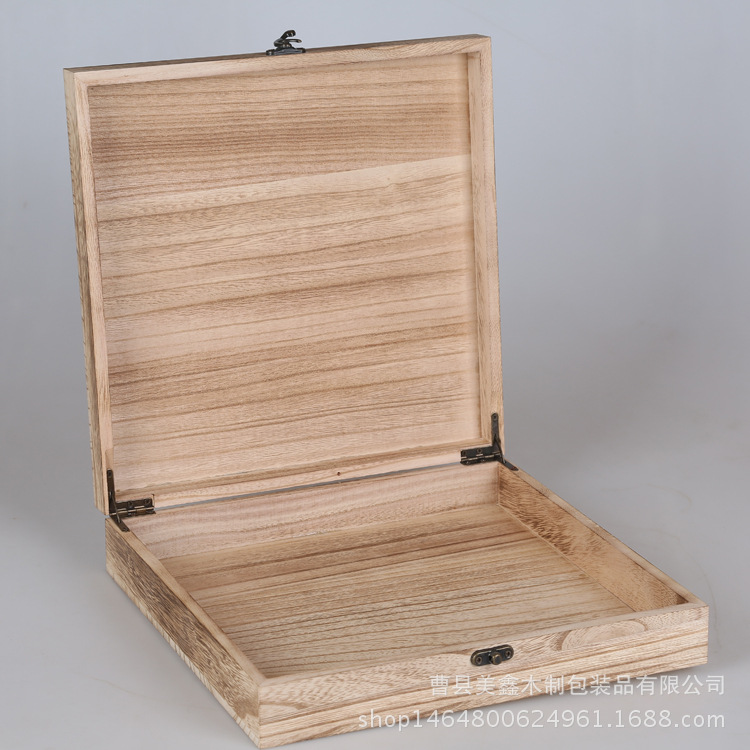 厂家桐木烧色木盒包装盒方形木盒子 木质象棋包装礼品盒