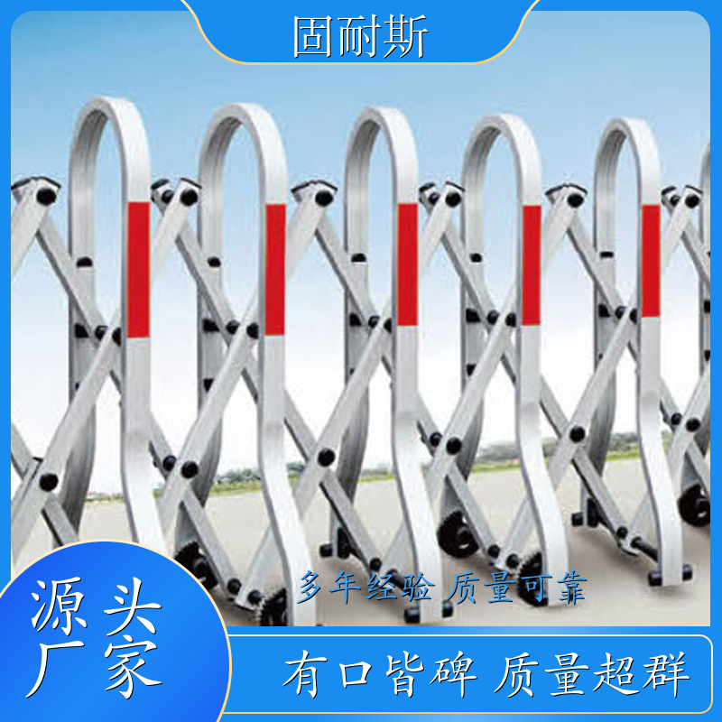 路障移动护栏施工收缩围栏 抗风压防锈折叠伸缩门 工业园区智能电动伸缩门 遥控操作性能稳定 支持定制