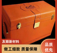 哑光鳄鱼纹皮革 再生料Recycled PU再生料 PU珠宝包装盒 