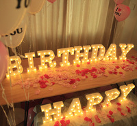 汽车后备箱惊喜生日快乐灯 襄阳 英文字母数字霓虹灯 led生日派对求婚布置创意用品装饰彩灯造型 批发彩灯