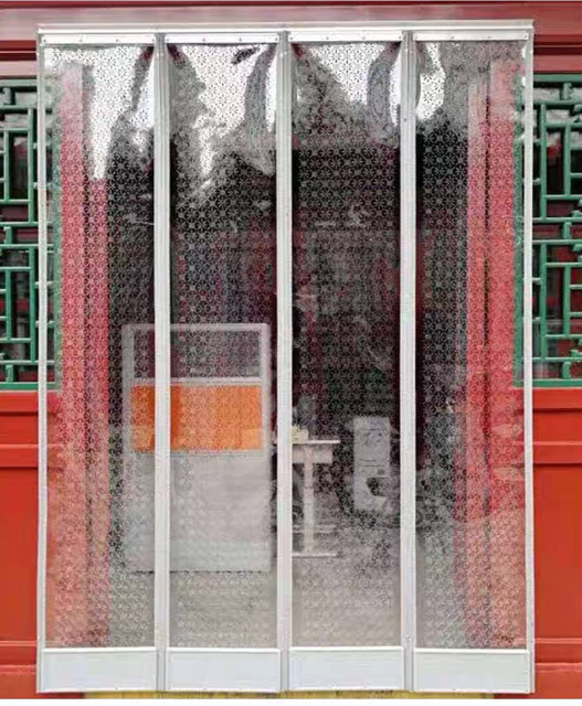 溢彩四季可用门帘 磁吸梅花孔软门帘厂家直销 定制商场超市空调