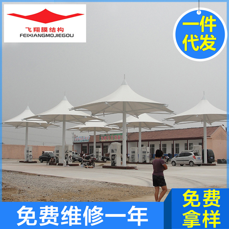 专业承接 膜结构加油站罩棚 pvc膜材加工 膜结构张拉膜材加工