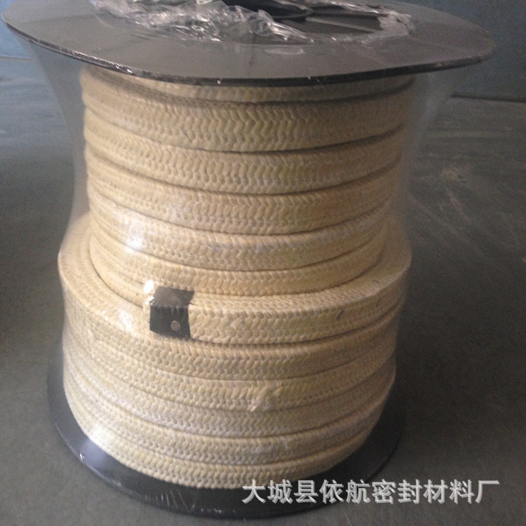 厂家直销芳纶白四氟混编盘根_耐高温芳纶盘根