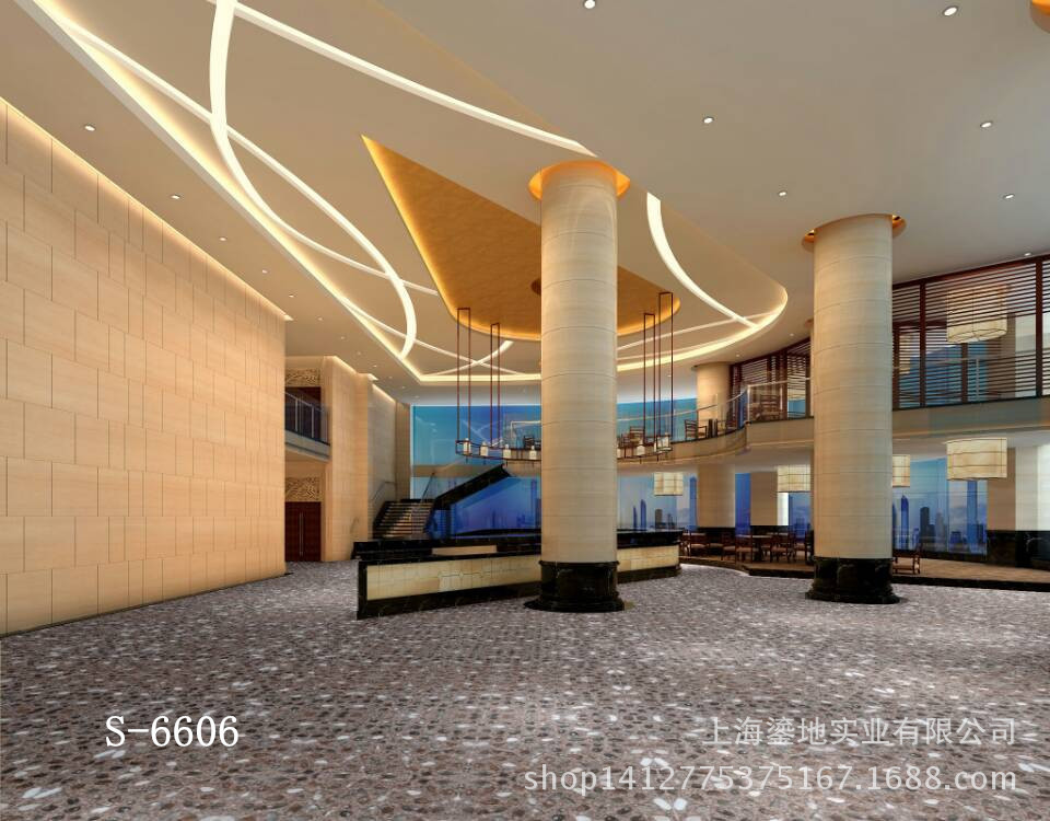 厂家批发PVC地板 鹅卵石加厚 片材塑胶地板 家装阳台健身房3.0mm