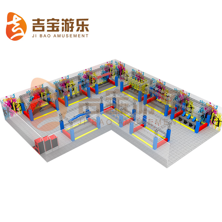 厂家定制儿童忍者道室内儿童蹦床 大型商场儿童蹦床拓展娱乐设施