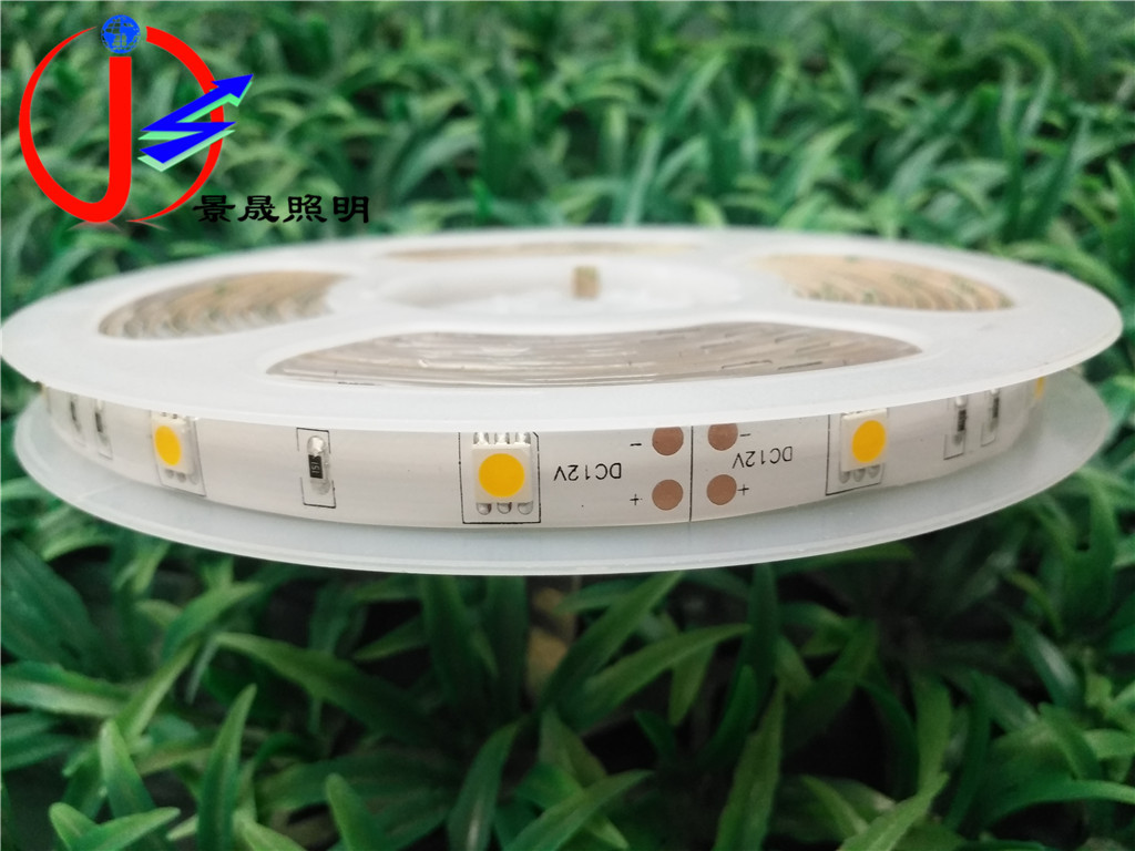 厂家现货30珠滴胶防水5050LED灯带 12V低压防水灯带灯条5050暖白