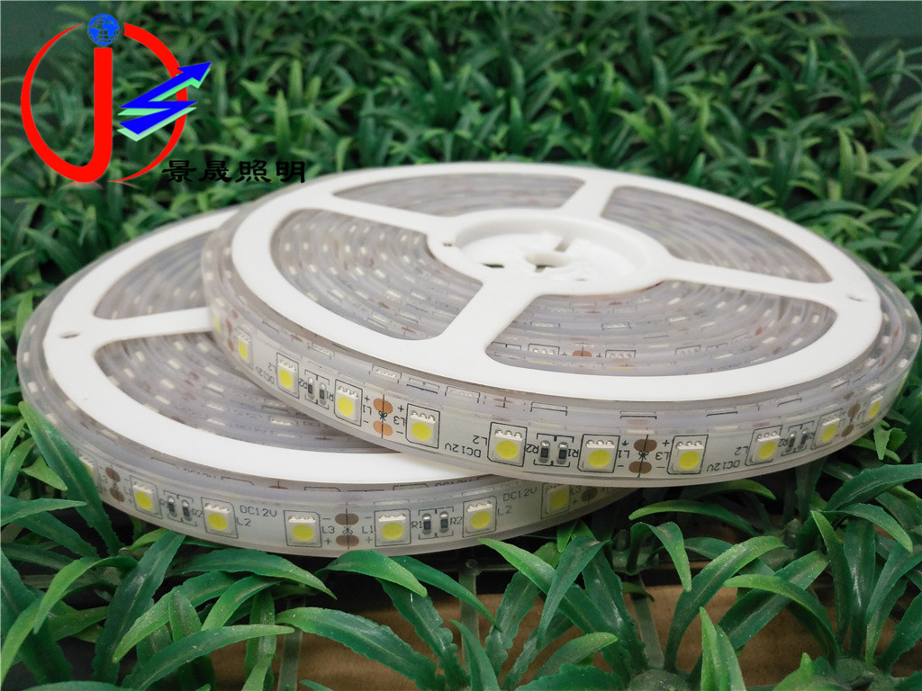 IP65滴胶防水LED灯带5050 12V30珠/m5050滴硅胶防水LED灯条暖白