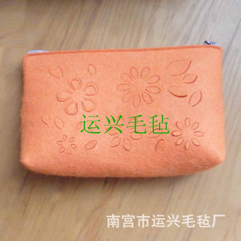 供应 毛毡包 2017新款时尚简约毛毡零钱包 实用多款零钱包 批发