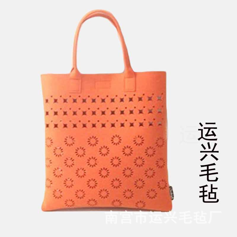 厂家直销 毛毡时尚休闲斜挎手提包 A0013毛毡包 批发