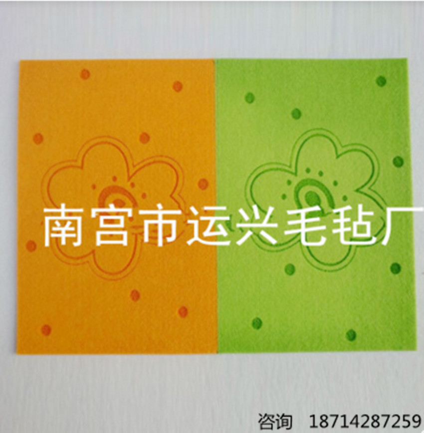 厂家直销长方形隔热杯垫 毛毡餐桌垫 毛毡餐垫 简约方格 毛毡垫