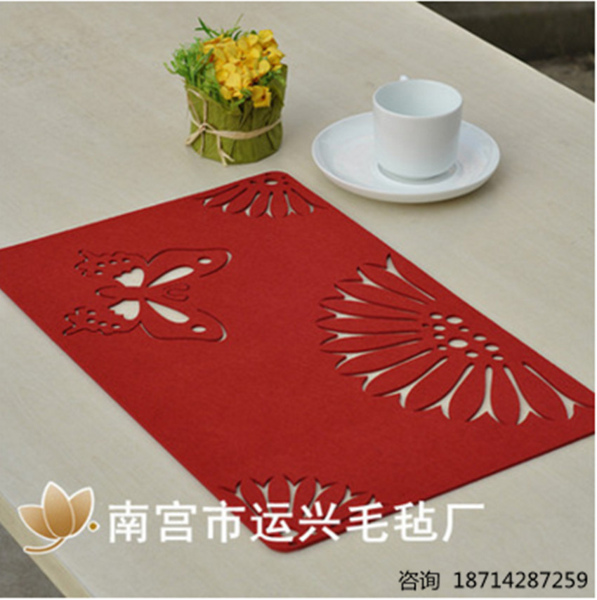 毛毡杯垫 时尚环保镂空毛毡隔热杯垫 多色毛毡餐垫批发毛毡定制