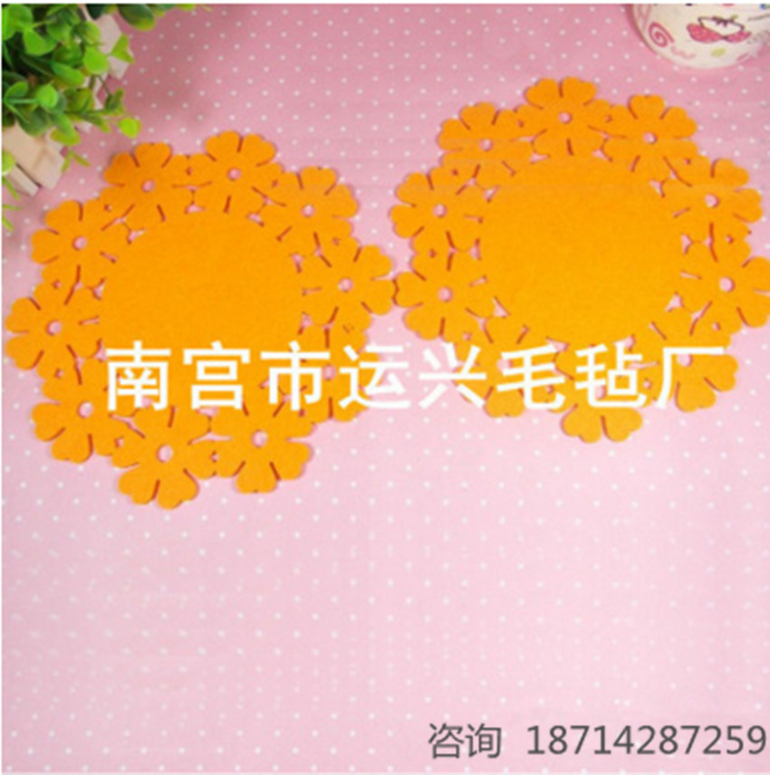 时尚彩色毛毡布 杯垫 餐垫 毛毡垫 毛毡杯垫 隔热垫 厂家直销