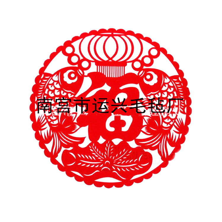 红色中国风  福字隔热毛毡杯垫 颜色多样 款式可定制