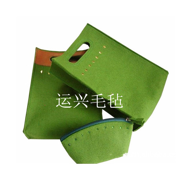 新品批发简约时尚 柳丁手提购物 收纳 毛毡包 质量保证