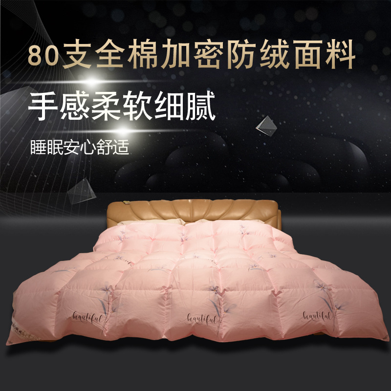 工厂直销90白鹅鸭绒全棉羽绒被子酒店加厚保暖冬被空调被被芯定制