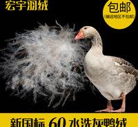 厂家直销新国标60水洗灰鸭绒蓬松大朵绒60灰鸭绒羽绒羽毛填充物