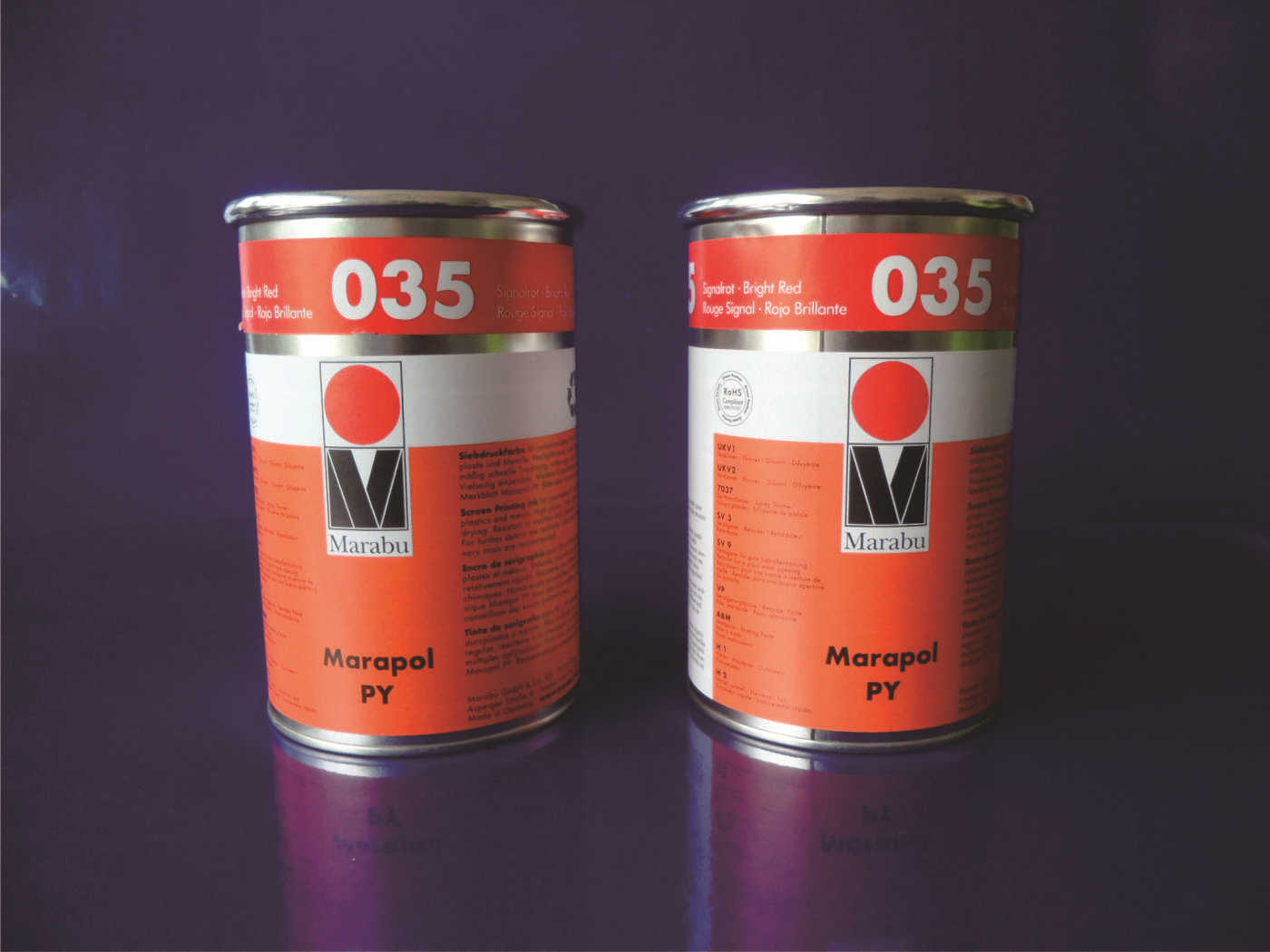MARBAU油墨PY-035红色油墨  金属丝印油墨 电镀移印红色油墨