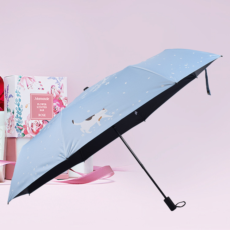 2019新款学生清新樱花伞女 三折便携遮阳防风晴雨两用伞厂家定制