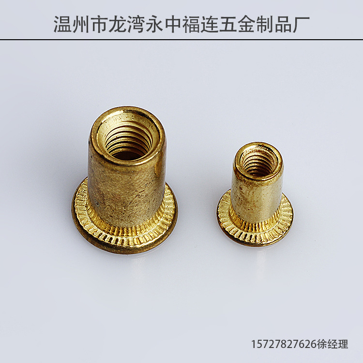 福连厂家大规模批发 碳钢平头光身铆螺母 紧固件 平头铆螺母厂家直销