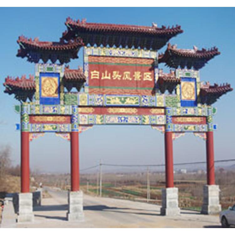 销售立柱式古建大门 古建牌坊加工 冲天楼牌订制