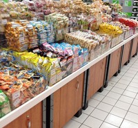 促销台 厂家直销超市零食展示柜 定制大理石散装食品促销台货架
