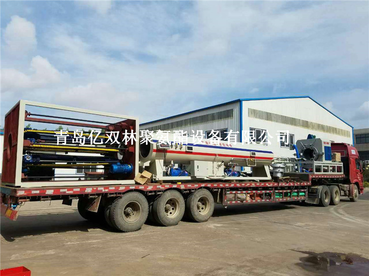 亿双林 管道二PE包覆成套生产线钢管pe挤出机包覆设备