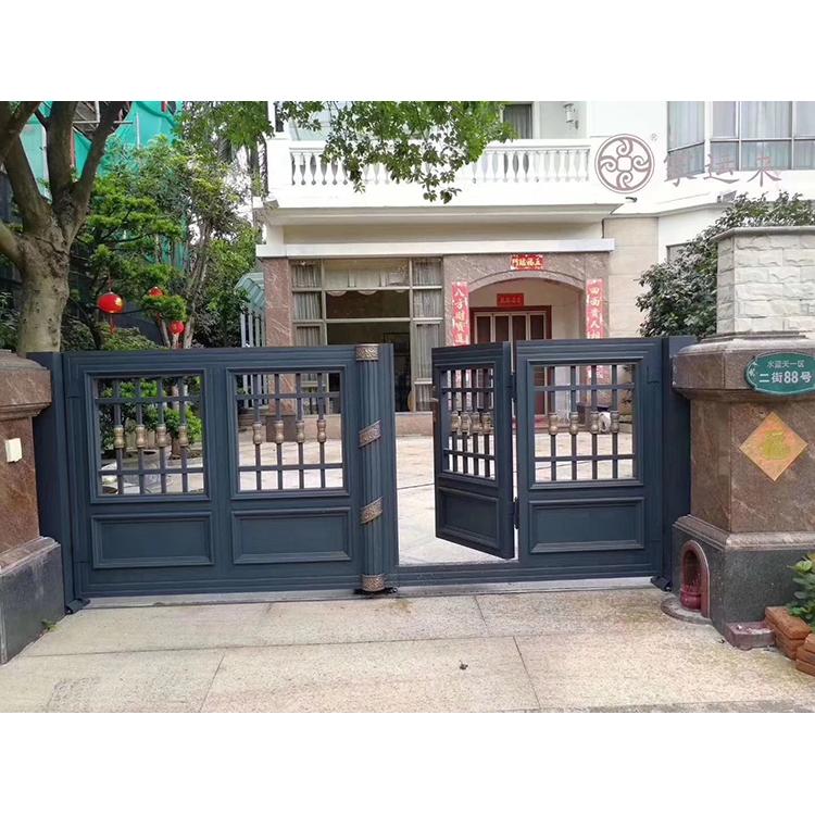 云滴别墅铝艺大门订制 农村庭院铝合金大门厂家直销
