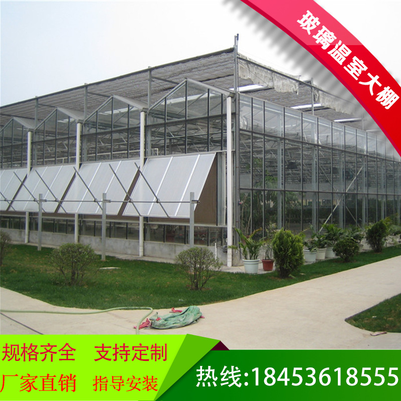 玻璃温室 智能型玻璃温室大棚 组合式玻璃温室大棚施工方案