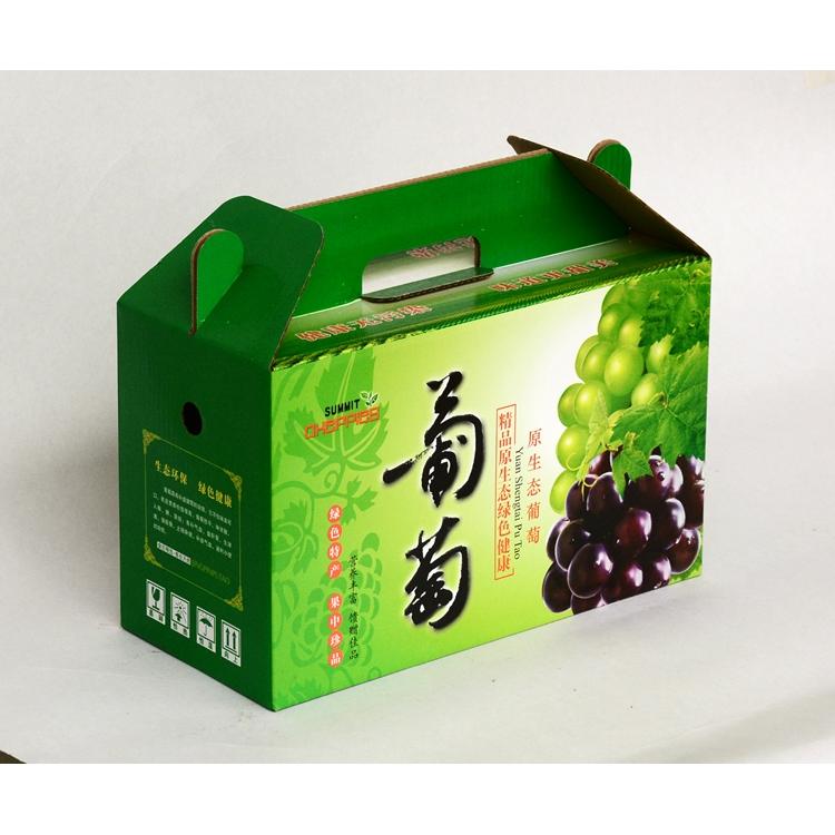 10斤装瓦楞纸葡萄包装盒厂家 手提葡萄礼盒包装厂家批发