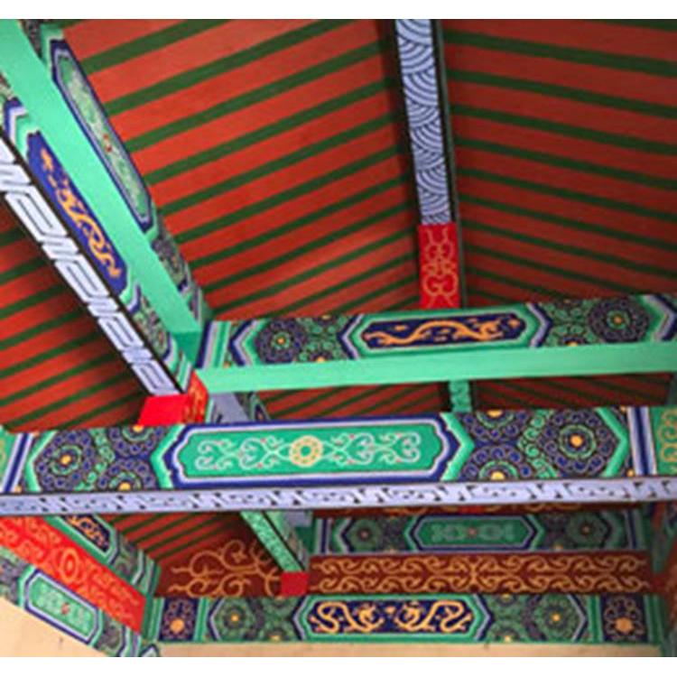 唐宋古建彩绘 古建长廊手工绘画 油漆绘画供应