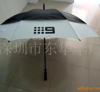 深圳厂家生产高档双层高尔夫伞纤维自动伞印广告 长柄超大雨伞