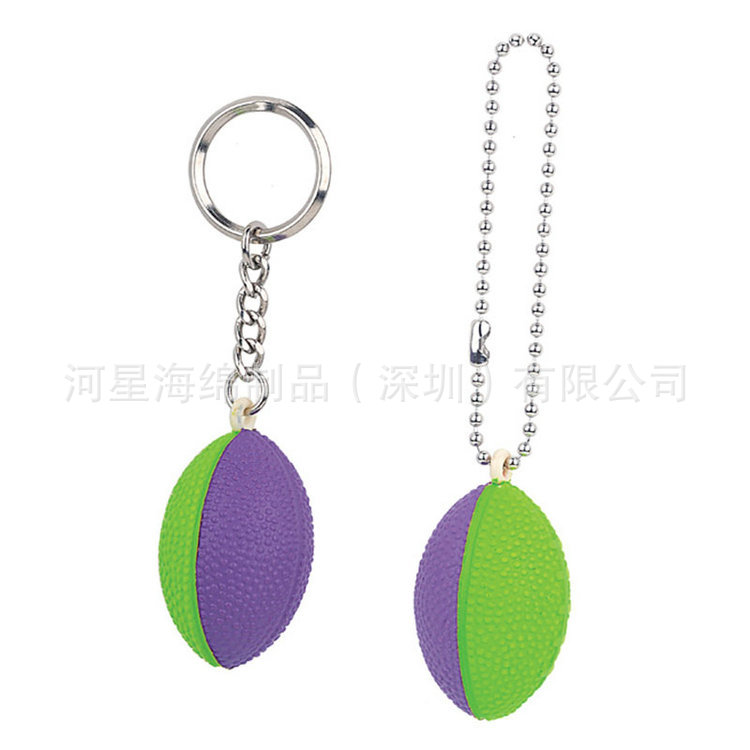 大量生产  树脂pu玩具  PU橄榄球匙扣 PU解压玩具