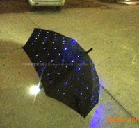 雨伞厂家生产新奇高科技雨伞168颗LED灯伞面发光伞带手电筒LED伞