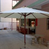 深圳厂家直销3.5M*8K单柱高档木头伞户外超大中柱太阳伞遮阳庭院