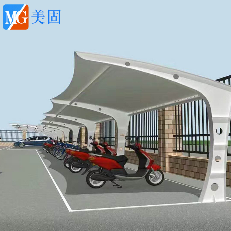 厂家定制户外大型机动车挡雨停车棚 小区电动自行车充电桩车棚