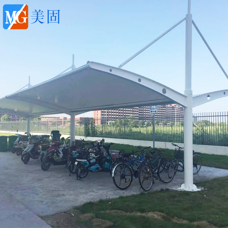专业定制钢结构工程电动车车棚 小区学校膜结构充电桩电动车车棚
